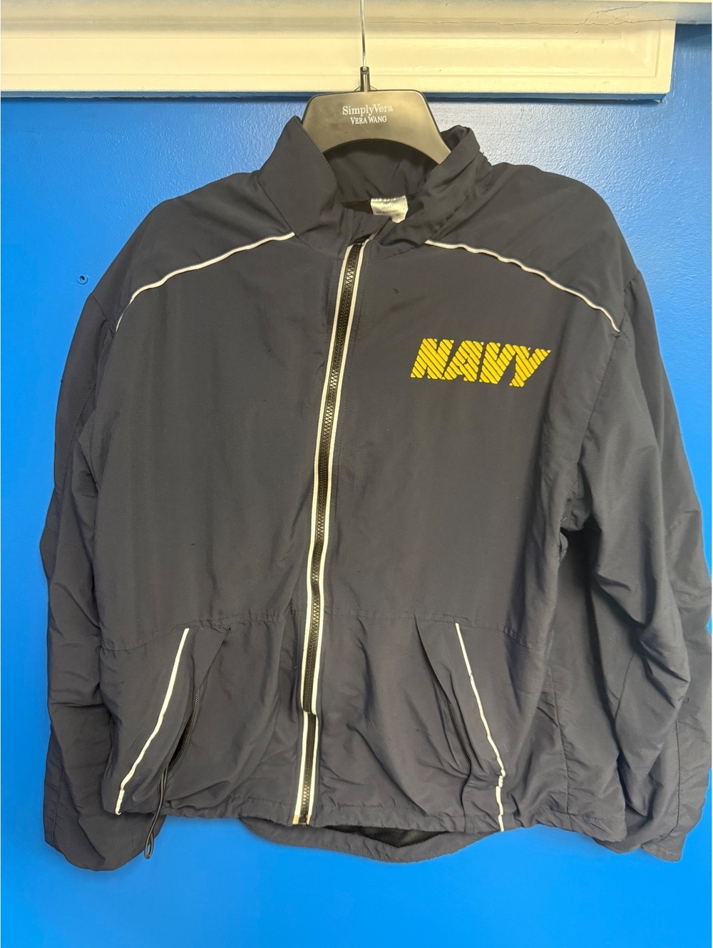 US Navy Physical Training PT Jacket Medium Regular SND Mfg Full Zip Windbreaker